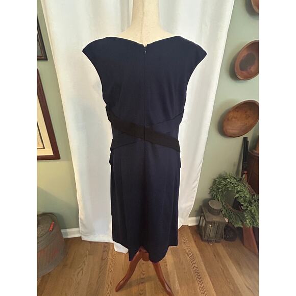 ESCADA Cowl Neck Knee-Length Disabell Dress in Midnight Blue - Picture 2 of 11